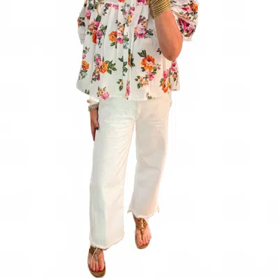 Olivaceous Women's The Charleston Floral Top In White