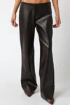 Olivaceous York Low Rise Bootcut Vegan Leather Pants In Black In Multi