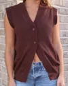 Olivaceous Zarah Sweater Vest In Brown