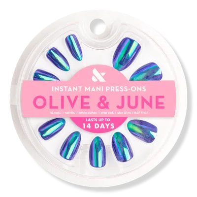 Olive & June Instant Mani Press-on Nails Electric Blue Iridescent
