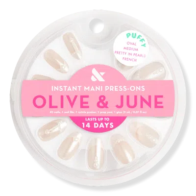 Olive & June Instant Mani Press-on Nails Pearl Heart French