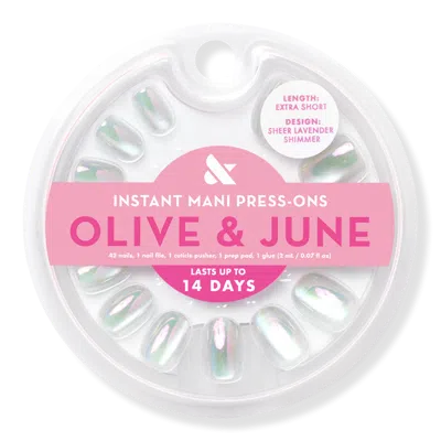 Olive & June Instant Mani Press-on Nails Sheer Lavender Shimmer