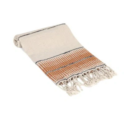 Olive And Linen Olive & Linen Amber Linen Turkish Hand / Kitchen Towel In Brown