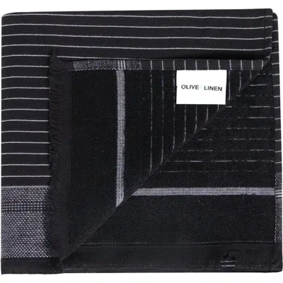 Olive And Linen Olive & Linen Bliss Turkish Hand / Kitchen Towel Bundle In Black