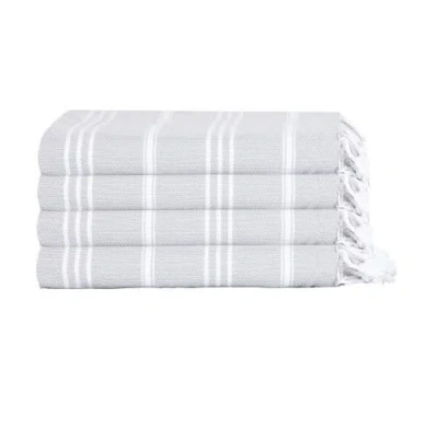 Olive And Linen Olive & Linen Bodrum Turkish Hand / Kitchen Towel Bundle In Gray