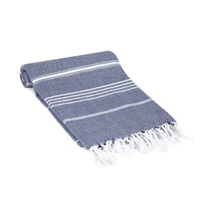 Olive And Linen Olive & Linen Bodrum Turkish Towel In Blue
