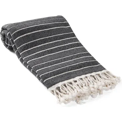 Olive And Linen Olive & Linen Cloud Soft Turkish Towel In Black
