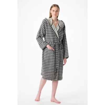 Olive And Linen Olive & Linen Cloud Soft Turkish Towel Robe In Black