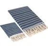 Olive And Linen Olive & Linen Cloud Soft Turkish Towel Set In Blue