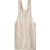 Olive And Linen Olive & Linen Crossback Apron In Neutral