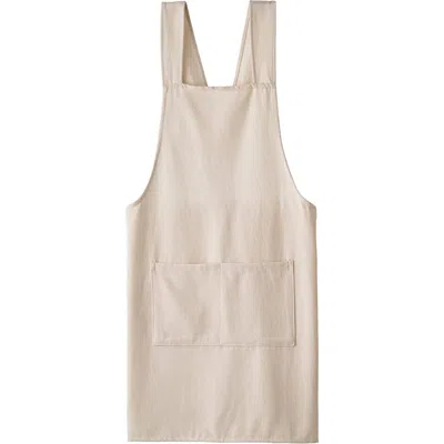 Olive And Linen Olive & Linen Crossback Apron In Neutral