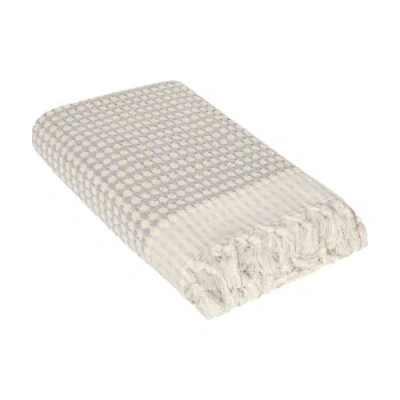 Olive And Linen Olive & Linen Dots Turkish Terry Bath Towel In Gray