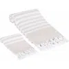 Olive And Linen Olive & Linen Eversoft Turkish Towel Set In Neutral