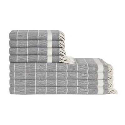 Olive And Linen Olive & Linen Lena Turkish Towel Bundle In Gray
