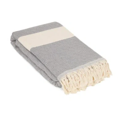 Olive And Linen Olive & Linen Lola Turkish Blanket In Gray