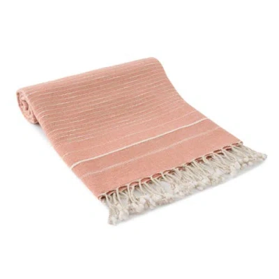 Olive And Linen Olive & Linen Lugano Linen Turkish Towel In Pink