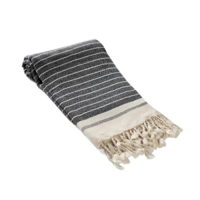 Olive And Linen Olive & Linen Mila Turkish Towel In Black