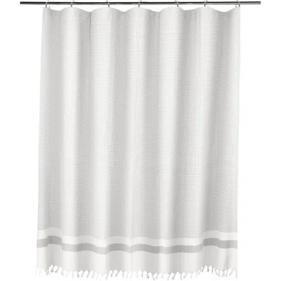 Olive And Linen Olive & Linen Pixel Shower Curtain In Gray