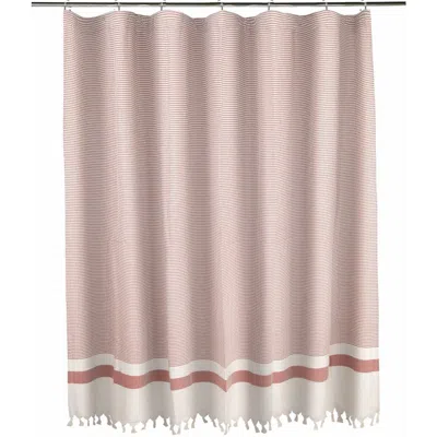 Olive And Linen Olive & Linen Pixel Shower Curtain In Pink