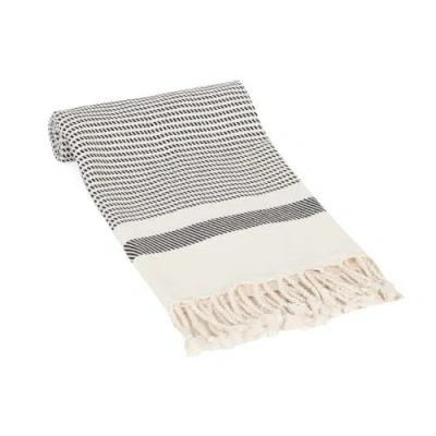 Olive And Linen Olive & Linen Pixel Turkish Hand / Kitchen Towel Bundle In Black