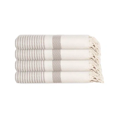 Olive And Linen Olive & Linen Pixel Turkish Hand / Kitchen Towel Bundle In Sand
