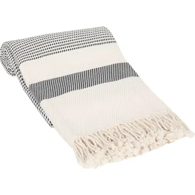 Olive And Linen Olive & Linen Pixel Turkish Towel In Black