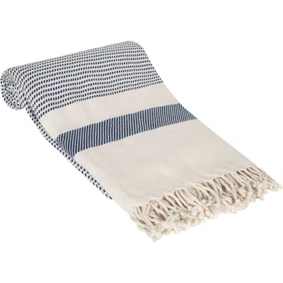 Olive And Linen Olive & Linen Pixel Turkish Towel In Blue