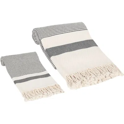 Olive And Linen Olive & Linen Pixel Turkish Towel Set In Neutral