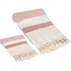 Olive And Linen Olive & Linen Pixel Turkish Towel Set In Red