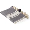 Olive And Linen Olive & Linen Pom Pom Bath Mat In Gray