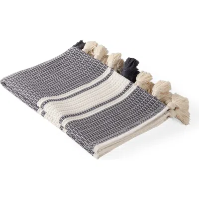 Olive And Linen Olive & Linen Pom Pom Bath Mat In Gray