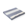 Olive And Linen Olive & Linen Summer Double Sided Throw In Blue
