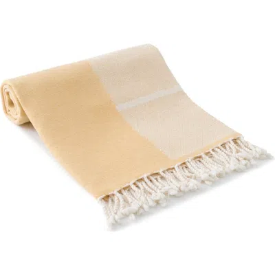 Olive And Linen Olive & Linen Track Turkish Towel In Yellow