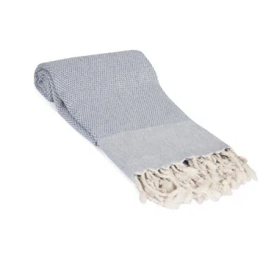 Olive And Linen Olive & Linen Whisper Weight Natural Turkish Towel In Blue