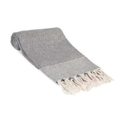 Olive And Linen Olive & Linen Whisper Weight Natural Turkish Towel In Gray