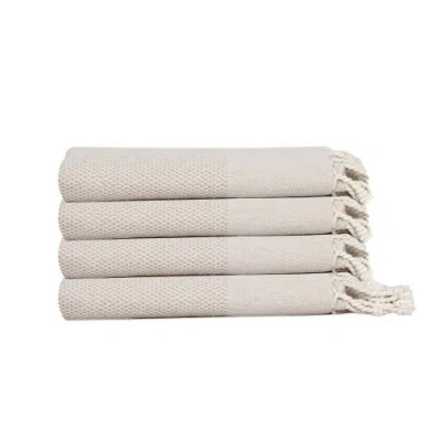 Olive And Linen Olive & Linen Whisper Weight Turkish Hand / Kitchen Towel Bundle In Sand