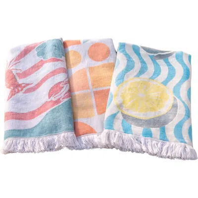 Olive And Loom Coastal Print Towel Set In Multi