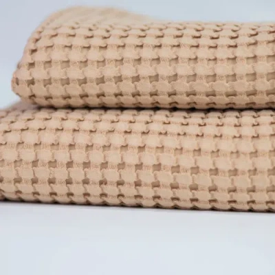 Olive And Loom Waffle Towel Set In Brown