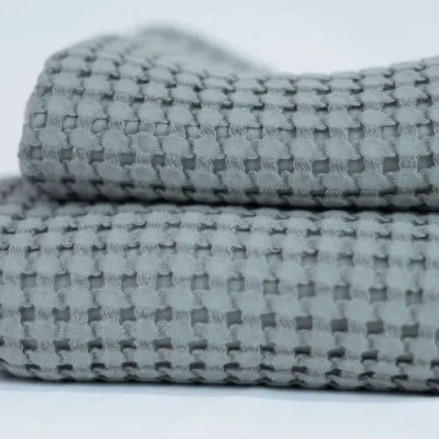 Olive And Loom Waffle Towel Set In Gray