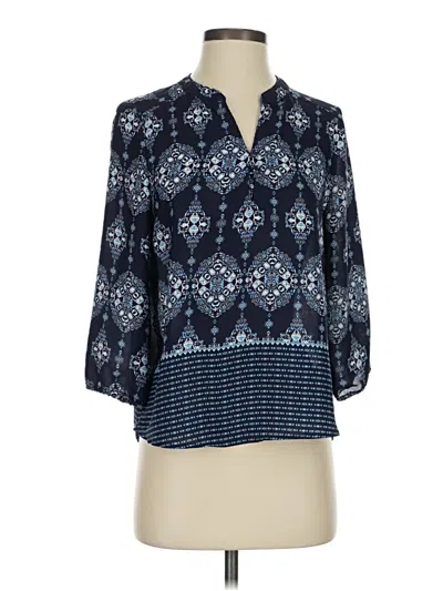 Pre-owned Olive & Oak 3/4 Sleeve Blouse In Blue