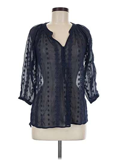Pre-owned Olive & Oak 3/4 Sleeve Blouse In Blue