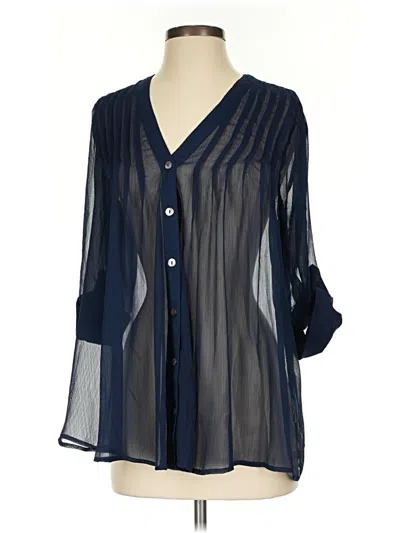 Pre-owned Olive & Oak 3/4 Sleeve Blouse In Blue