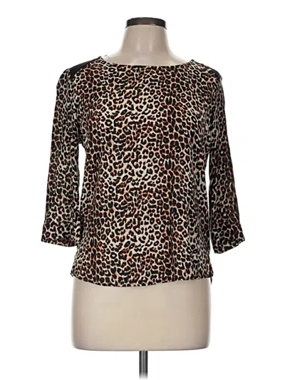 Pre-owned Olive & Oak 3/4 Sleeve Blouse In Brown