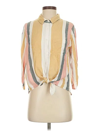 Pre-owned Olive & Oak 3/4 Sleeve Blouse In Yellow
