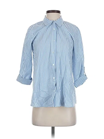 Pre-owned Olive & Oak 3/4 Sleeve Button Down Shirt In Blue