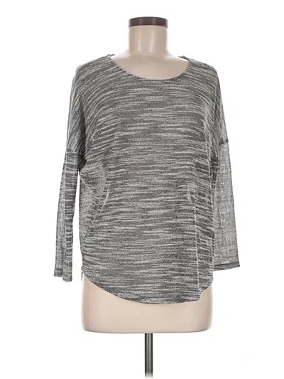 Pre-owned Olive & Oak 3/4 Sleeve Top Gray Scoop Neck Tops