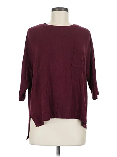 Pre-owned Olive & Oak 3/4 Sleeve T-shirt In Burgundy