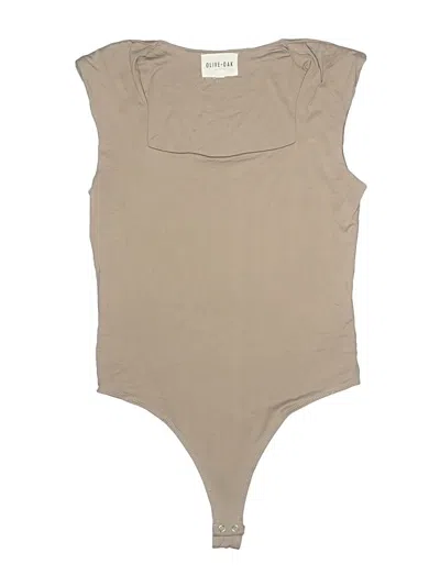 Pre-owned Olive & Oak Bodysuit In Tan