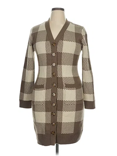 Pre-owned Olive & Oak Cardigan Sweater In Brown