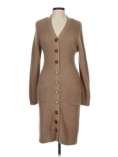 Pre-owned Olive & Oak Cardigan Sweater In Brown